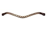ARBO-INOX Stirnriemen Stirnband Leder mit Goldener Kette geschwungene Form (Full Warmblut,...