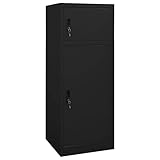 vidaXL Sattelschrank Schwarz 53x53x140 cm Stahl