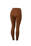 HORZE Damen Reithose Tara, High Waist Reithose mit Vollbesatz Silikon und Taschen, Braun, 36