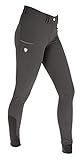 Kerbl Cavalliero Reithose Bali, Silikon-Kniebesatz, Damen Grau/Blau, 34
