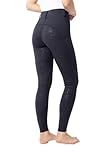 HORZE Damen Reitleggings DEA, Reithose mit Handytasche und Gürtelschlaufen, blau, 38