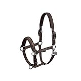 Eskadron Pferde Halfter Double Pin Glossy Crystal Teak Brown Platinum 2024, Größe:P2