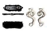 PS Pferdeartikel Set Hackamore Barock in Farbe Silber - Echt Schaffell - verziert Farbe Schwarz mit...