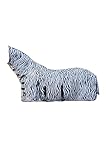 HKM Fliegendecke mit Halsteil -Zebra- mit Bauchlatz, weiß/schwarz, 135