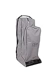 ARBO-INOX Helm- und Reitstiefeltasche 2 in 1 Turniertasche Stiefeltasche mit Helmfach (Grau/Schwarz)