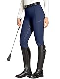FitsT4 Sports Reitleggings Damen Reithose Mädchen Silikon vollbesatz mit Handytasche und...