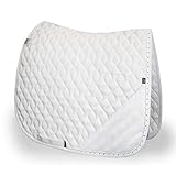 Exklusive Dressurschabracke Turnierschabracke mit Strassbordüre, weiss, DR, Dressur, WB, von AIKO