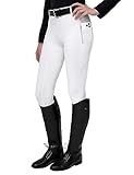 FitsT4 Sports Damen Reitleggings Silikon Vollbesatz Reithose mit Handytasche und...