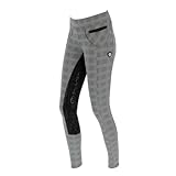 Covalliero Damen Reitleggings Vollbesatz SUPERBA Karo grau 38/40