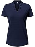 donhobo Damen Tshirt Kurzarm V Ausschnitt Oberteil Sommer Basic Golf Polo Shirts Leichte Quick Dry...