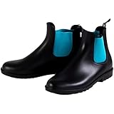 RL24 by HKM - Jodhpur Reitstiefeletten mit Elastikeinsatz Kunstleder schwarz/kobaltblau 40 soft/weit