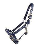 QHP Fohlen-Halfter Lily Zierkordel (Warmblut Fohlen, Navy)