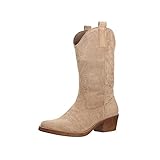 Elara Damen Cowboy Stiefel Biker Boots Chunkyrayan 301-A32S NewKhaki-39