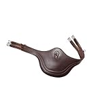 QHP Sattelgurt Springschutz Stollenschutzgurt Leder Ziernähte div. Größen (125 cm, Dunkelbraun)