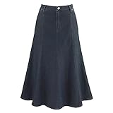 Damen 8-Gore Denim Reitrock, dunkle Waschung, 22