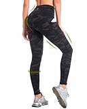 CAMBIVO Leggings Damen High Waist Camouflage, Golfhosen Sport Leggins Damen Lang mit Handytasche,...