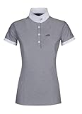 Equiline Damen Turniershirt Allie Light grau Polo kurzärmlig Jersey, Größe:L