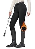 WILLIT Damen Reithose Winter gefüttert Reithose Fleece Strumpfhose Silikon Vollbesatz Reitsport...