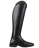 QHP Eleganter Damen Leder-Reitstiefel Yuna Adult mit Glitzer am Dressurbogen (schwarz, numeric_39)