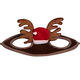 NETPROSHOP Pferde Weihnachtsmütze mit Rentiergeweih Ohrhaube Rot Pony Full, Groesse:Full