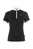 Cavallo Turniershirt Damen Jaquard Halfzip Black Sportswear FS 2024, Größe:34