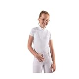 QHP Turniershirt Riva Junior mit plissierten Details verdeckter Reißverschluss weiß (164,...