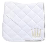 Dressage Pad Crown Shiny - DE (Farbe: white/gold; Größe: dressage)