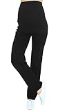 MijaCulture Schwangerschaftshose/Yogahose mit extra Bauch-Panel/Umstandsmode 3010 (M, Schwarz)