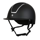 HORZE Reithelm Monarch Metallic, Reiterhelm Damen Kinder Mädchen, Reithelm Glitzer, Schwarz, 52-54
