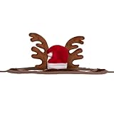ARBO-INOX Weihnachtsmütze mit Rentiergeweih für Pferde Weihnachtsaccessoire (Full WARMBLUT)