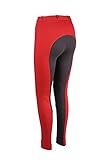 Avon Equine Reithose für Damen, weich, dehnbar, zweifarbig, rot / grau, 54