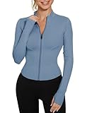 IECCP Damen Langarm Gym Sport Tops Workout Laufen T-Shirt Yoga Shirt Activewear Fitness Oberteile...