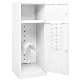 Gecheer Sattelschrank Sattelspind Stahlschrank Stallspind Metallschrank Weiß 53x53x105 cm