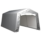 Festnight Lagerzelt Garagenzelt Carport 300x600 cm Stahl Wasserfest Zeltgarage Weidezelt...