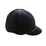 Reithelm-Überzug aus Velourssamt schwarz schwarz 53-57 cm