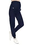 MijaCulture - Casual Schwangerschaftshose Umstandshose/Umstandsmode Amanda M010 (S, Dunkelblau)