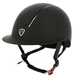 Reithelm Glint MAT EquiTheme schwarz/Einsatzrand silberfarben glänzend 52-54cm