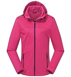 ATLASLAVA Damen Softshelljacke Wasserdichte Atmungsaktive Leichte Fleece Kapuze Übergangsjacke...