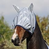 Bucas Fliegenmaske Buzz-Off Fly Mask - silver/blue, Groesse:105