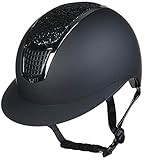 HKM Unisex ? Erwachsene Glamour Shield Reithelme, 9171 schwarz/Silber, 56-58 cm