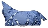 HKM 10967 Regendecke, abnehmbares Halsteil, Wasserdicht, Pferdedecke Blau, 125