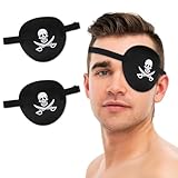 2 Stück Piraten-Augenklappe 3D Verstellbare Elastische Augenklappe mit Schnalle Erwachsene...