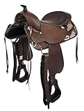 A&M Reitsport Baumloser Westernsattel Wichita aus Büffelleder Braun, wechselbares Kopfeisen,...