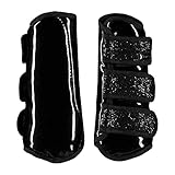 HORZE Glitzer-Gamaschen, Schwarz, F