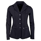 QHP Damen Turniersakko Turnierjacket Juliet Stretchgewebe Glitzerband (38, Schwarz)