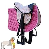MY SWEET PONY® Kinder Shettysattel-Set Pink Flower | Sattel für Pony Shetty und Holzpferd | Alles...