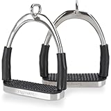 Equinate Sicherheitssteigbügel Charles 10cm Edelstahl - Mit Anti-Rutsch Trittfläche aus Gummi -...