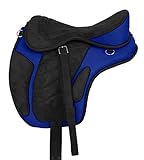 A&M Reitsport Baumloser Wanderreit Sattel Liberty Schwarz/Blau NEU+ Zubehör, Größe:18 Zoll