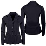 QHP Damen Turniersakko Turnierjacket Juliet Stretchgewebe Glitzerband (38, Schwarz)
