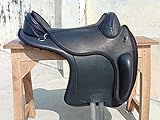 WILD RACE Neuer Bareback-Pferdesattel aus Leder/New Bareback Leather Horse Saddle (18 inch, Black)